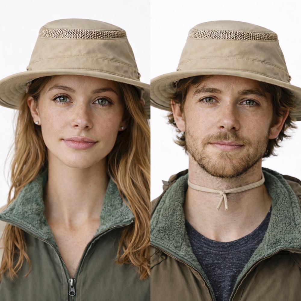 Tilley Endurables Airflo Hat LTM5 Size 7 Khaki Olive Safari Hiking Slim Sun Hat